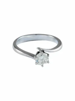 BAGUE SOLITAIRE OR & DIAMANTS