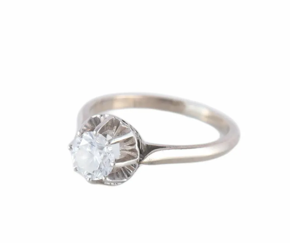 BAGUE SOLITAIRE OR & DIAMANT 0.50ct