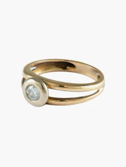 BAGUE SOLITAIRE OR & DIAMANTS