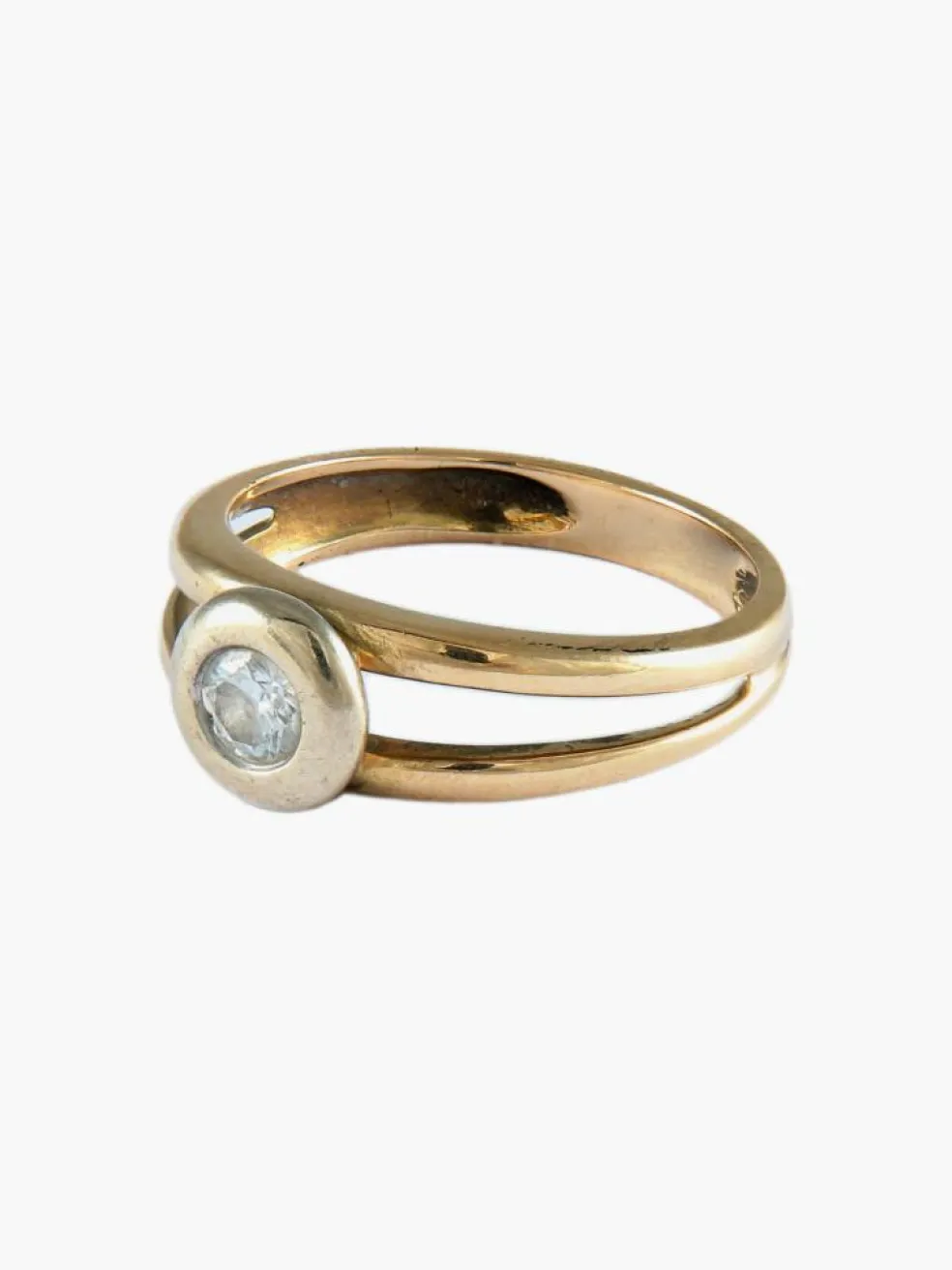 BAGUE SOLITAIRE OR & DIAMANTS