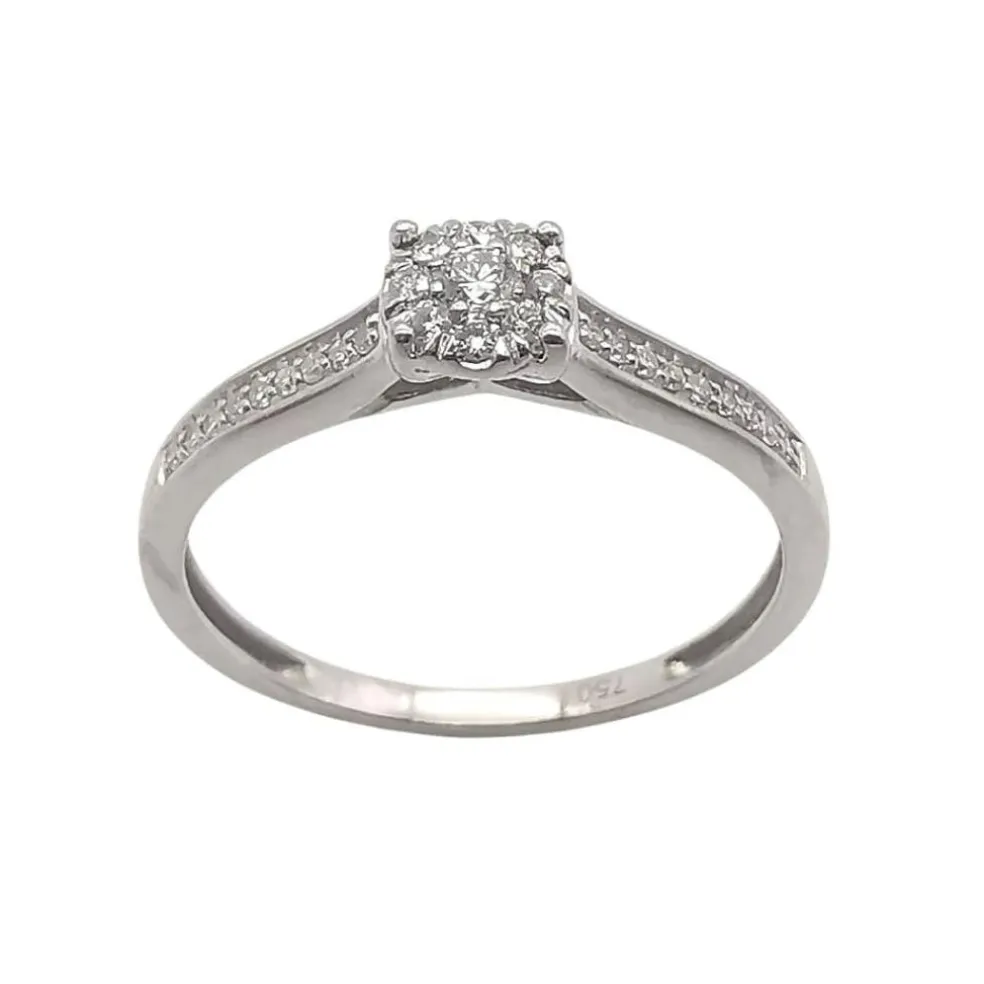 Bague solitaire or & Diamants