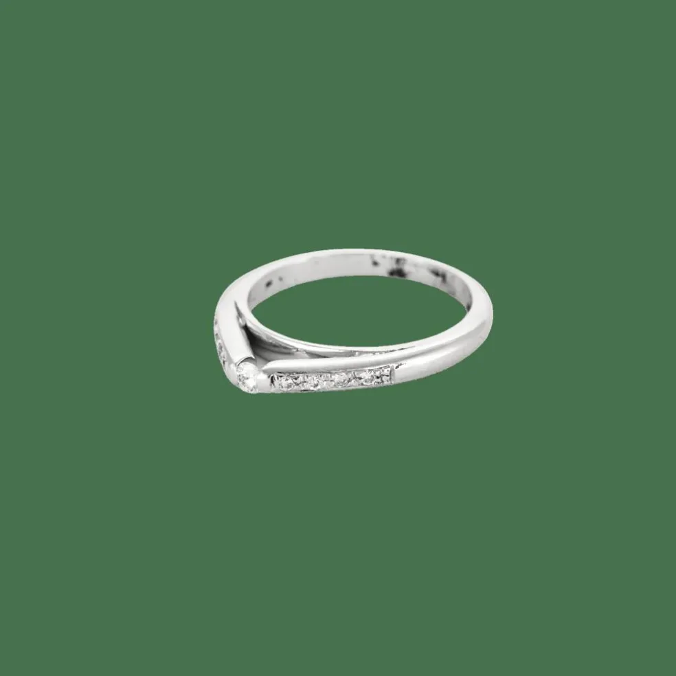 BAGUE SOLITAIRE OR & DIAMANT.