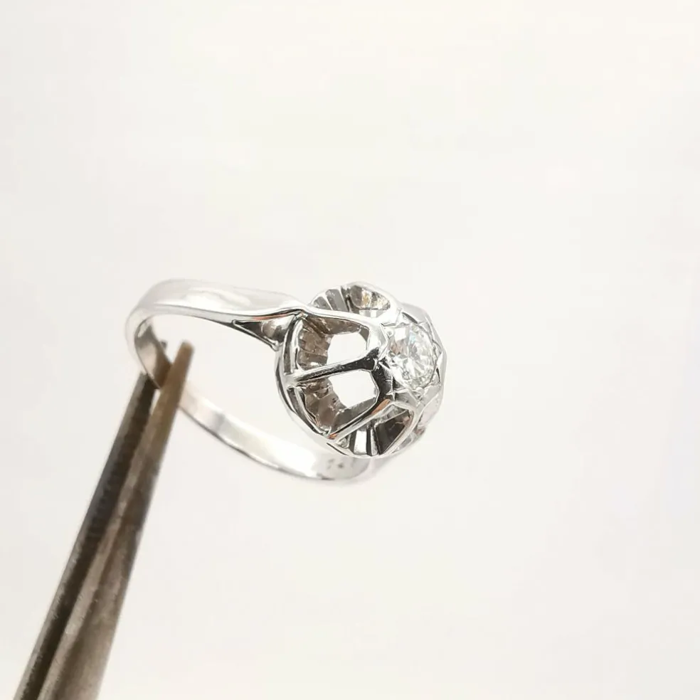 Bague solitaire or & diamant