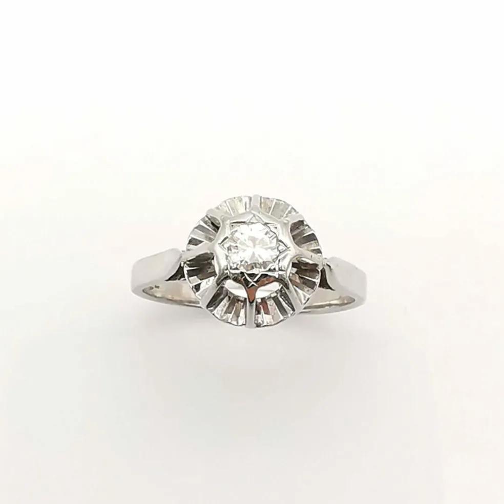 Bague solitaire or & diamant