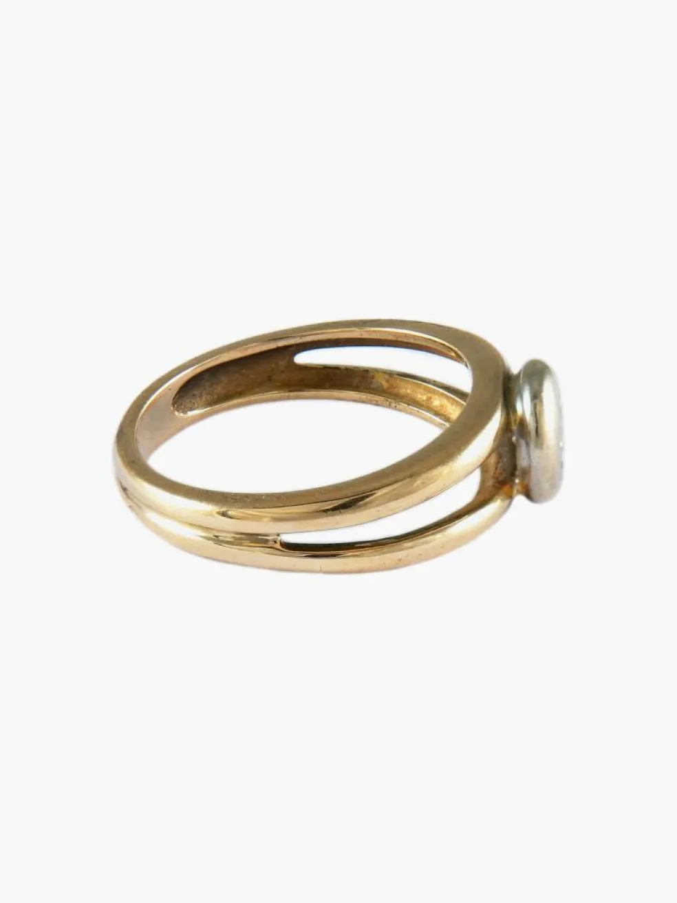 BAGUE SOLITAIRE OR & DIAMANTS