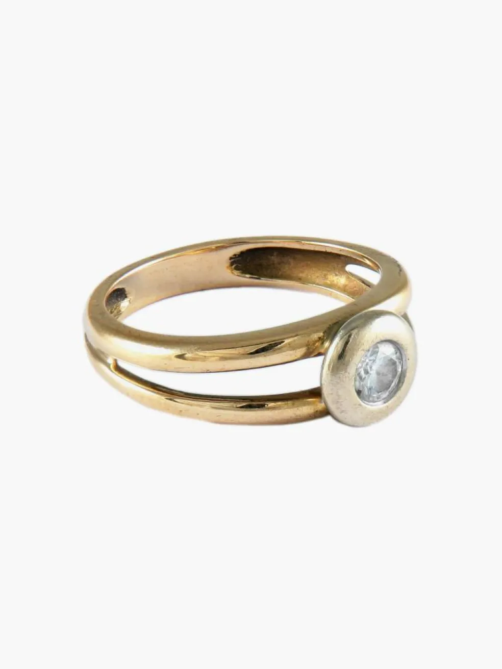 BAGUE SOLITAIRE OR & DIAMANTS