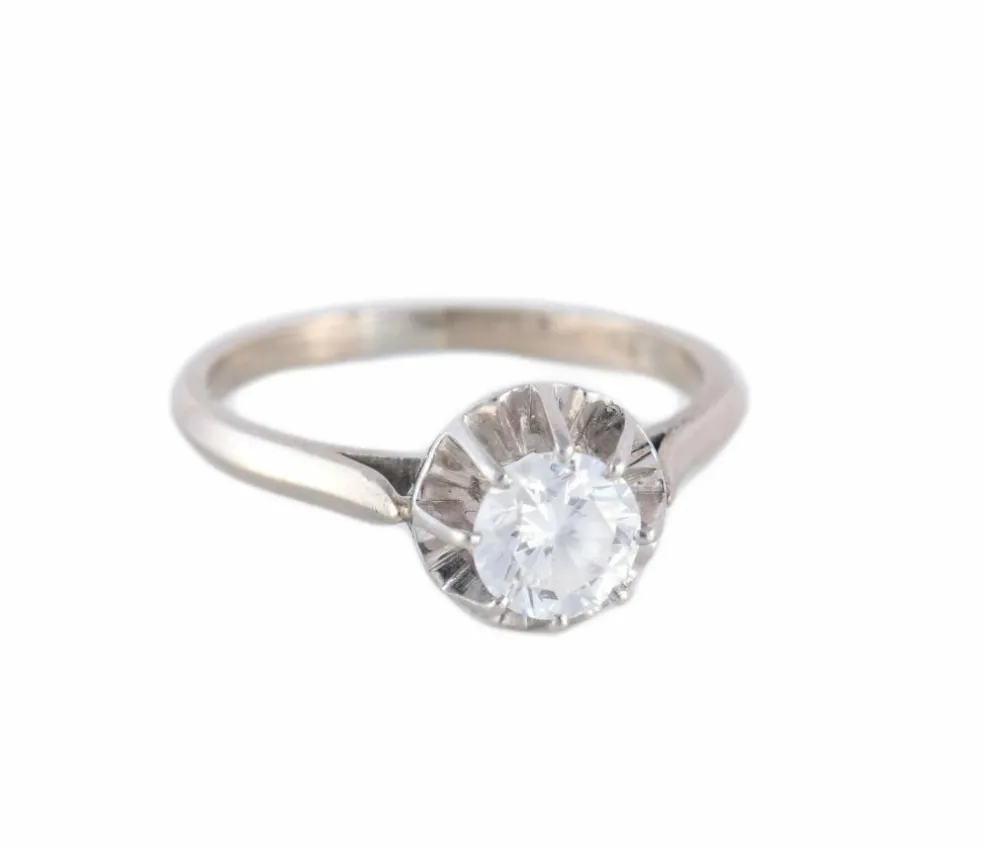 BAGUE SOLITAIRE OR & DIAMANT 0.50ct