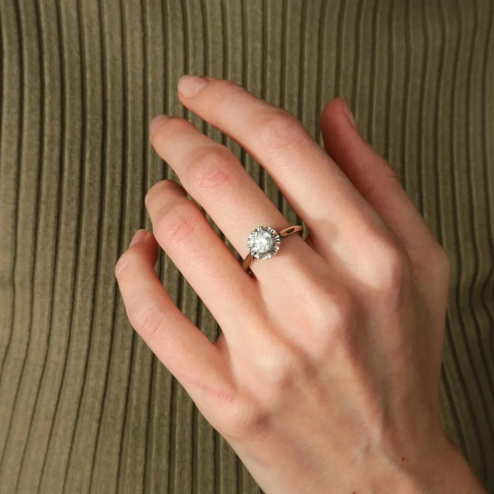 BAGUE SOLITAIRE OR & DIAMANT 0.50ct