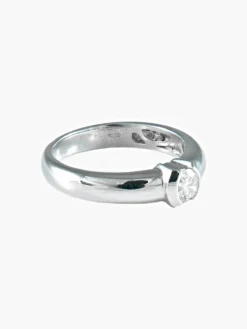 Bague Solitaire Or Blanc