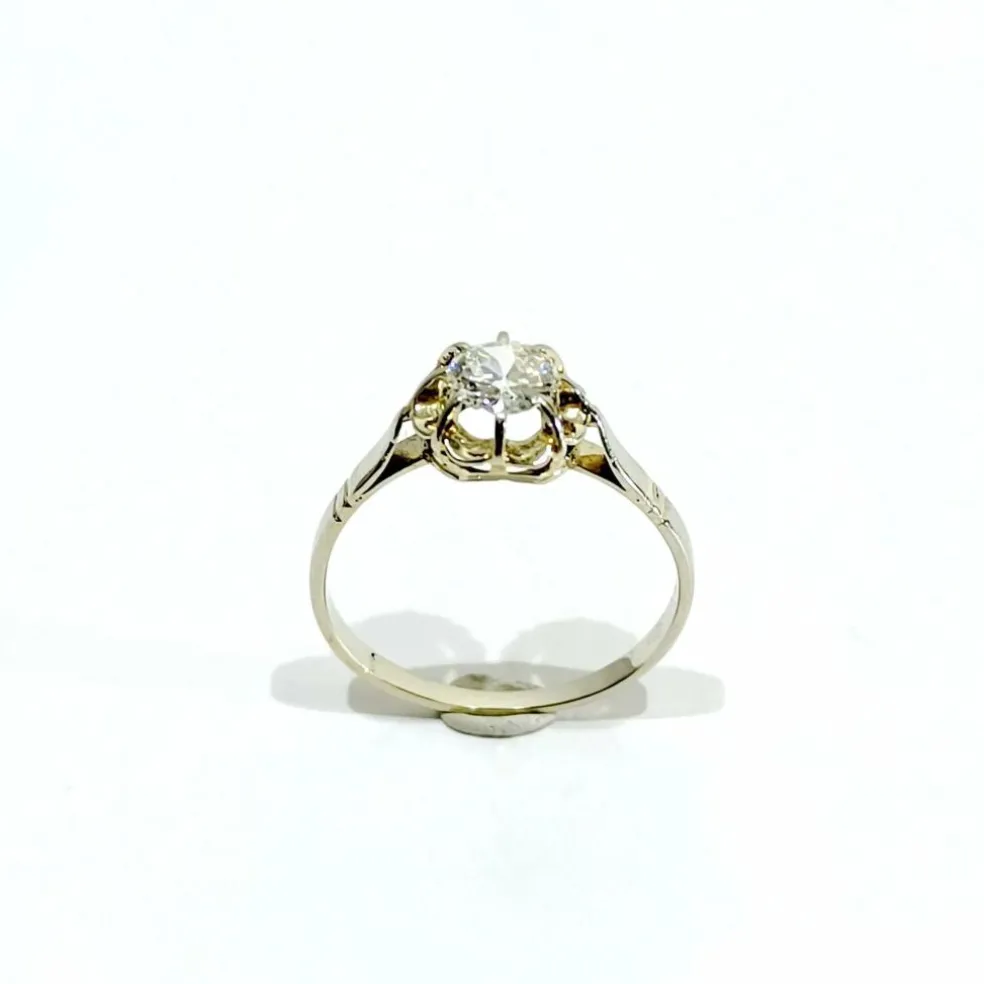 Bague solitaire or blanc diamant 0.45ct