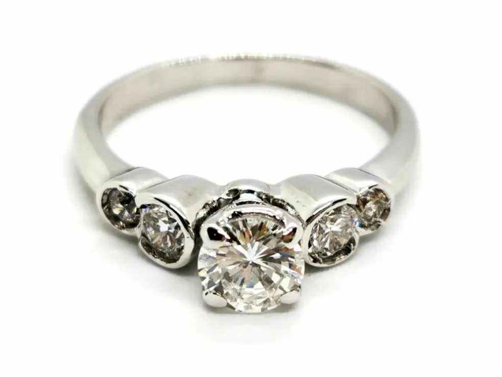 Bague Solitaire Or blanc Diamant