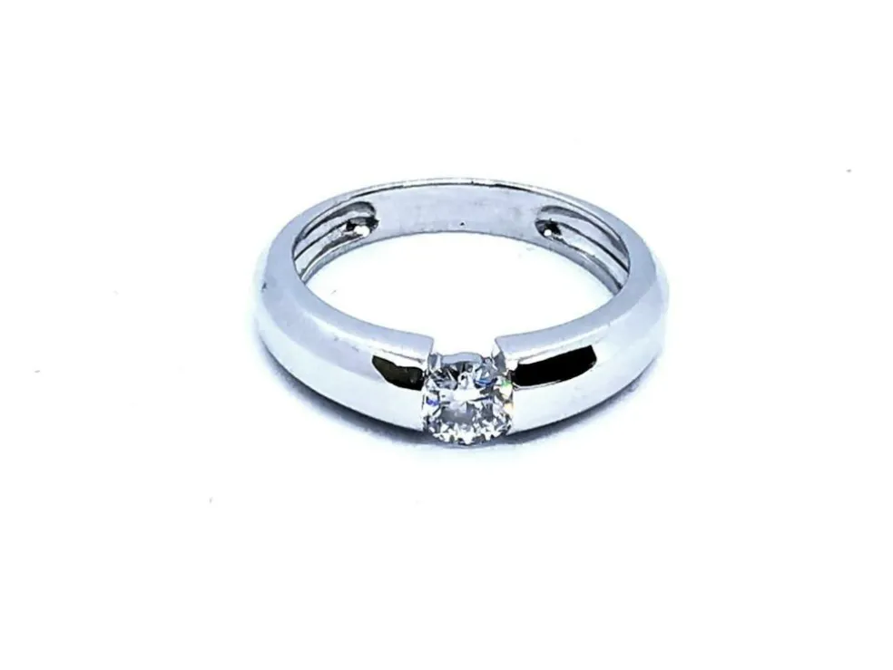 Bague Solitaire Or blanc Diamant