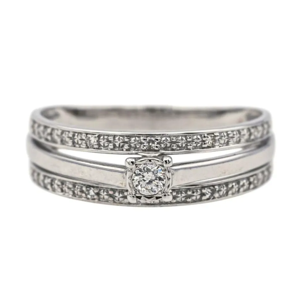 Bague Solitaire Or blanc Diamant