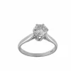 Bague solitaire or blanc certifiée HRD avec diamant naturel de 1,00 carat