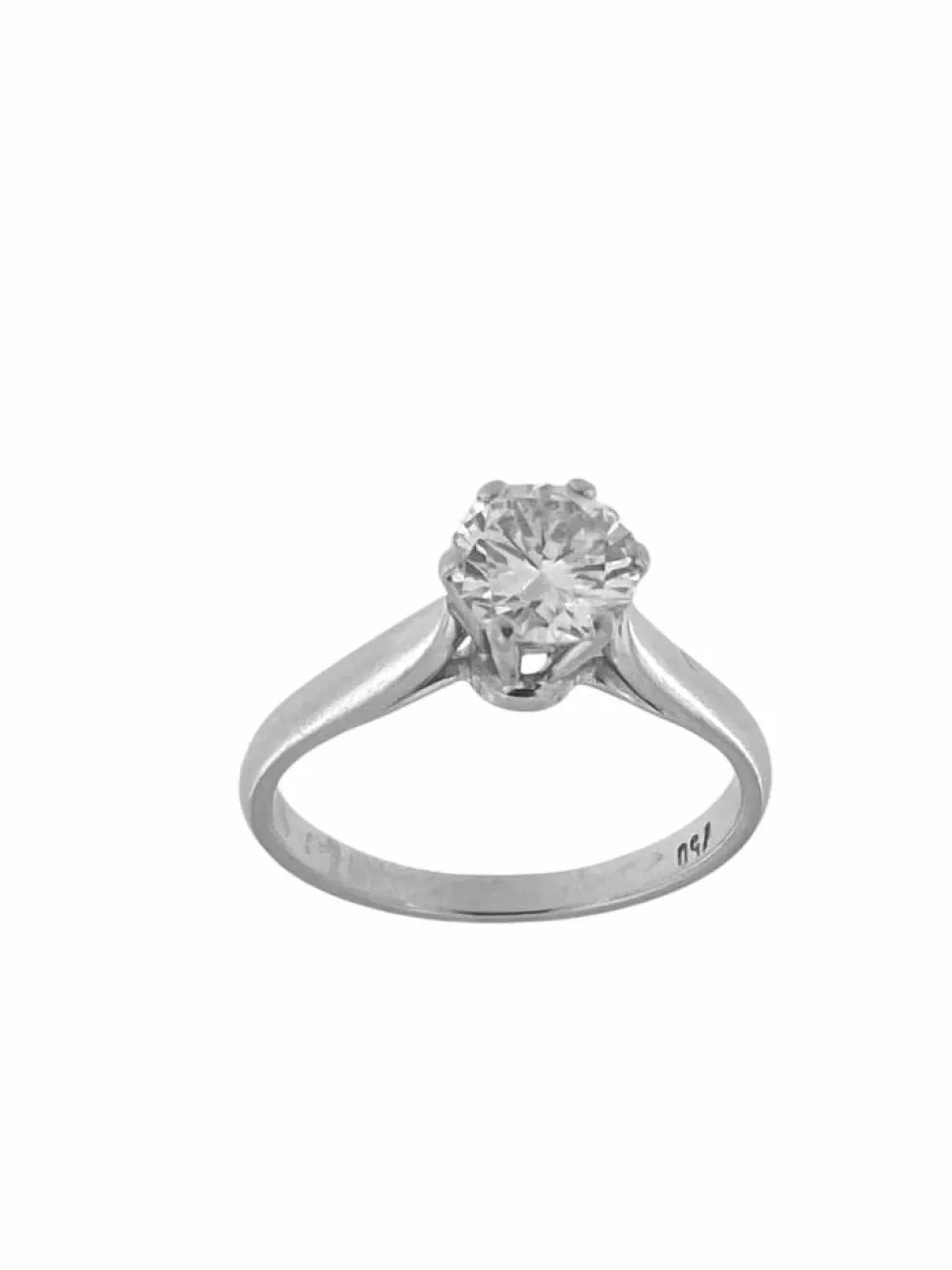 Bague solitaire or blanc certifiée HRD avec diamant naturel de 1,00 carat