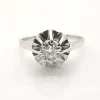 Bague solitaire or blanc diamant