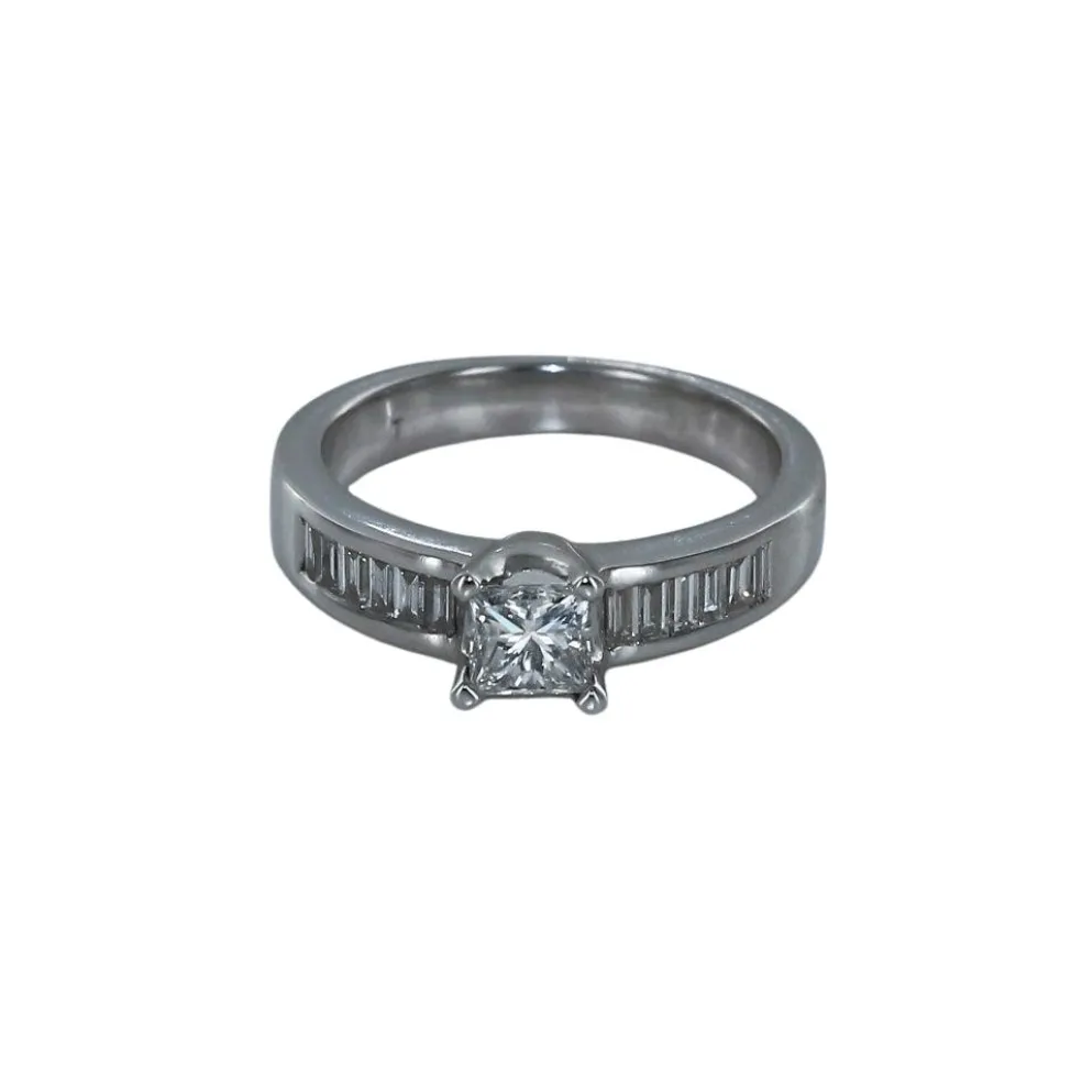 Bague Solitaire Or blanc Diamants