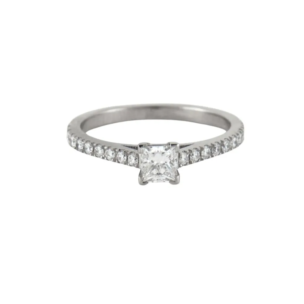 Bague Solitaire Or blanc Diamants