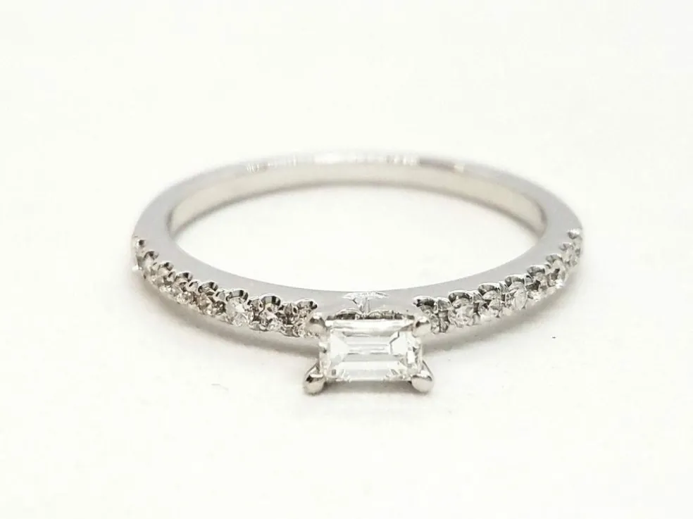 Bague Solitaire Or blanc Diamant