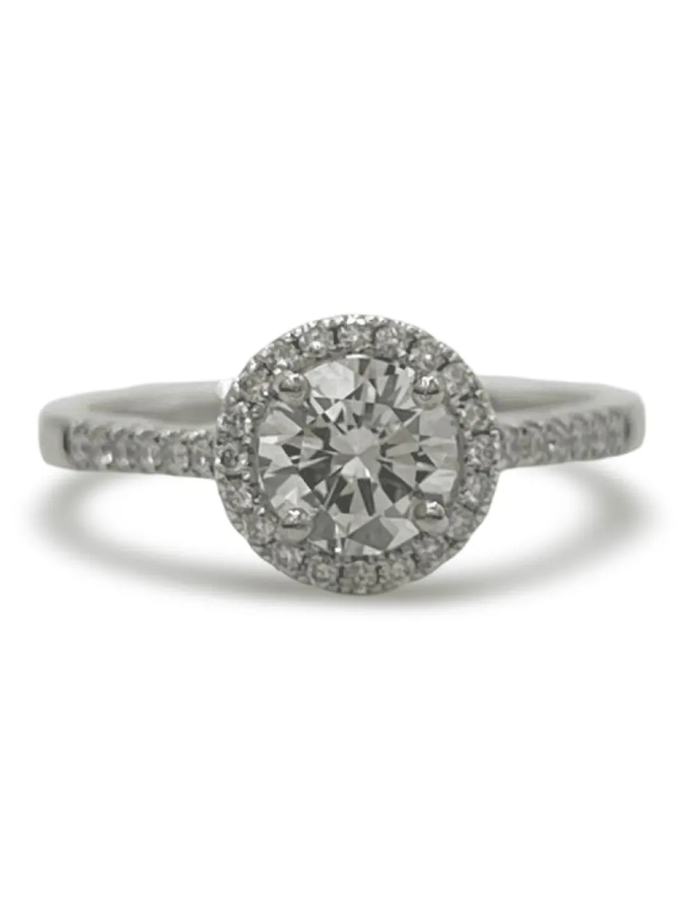Bague solitaire or blanc et diamant 1,10 ct