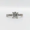 Bague solitaire or blanc diamant de 1,15 carat - certificat