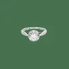 BAGUE SOLITAIRE OR BLANC ET DIAMANTS.