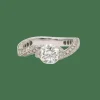 Bague solitaire or blanc diamants taille brillant 0,90 ct