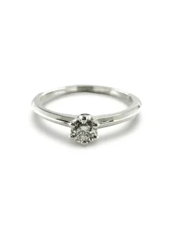 Bague solitaire or blanc et diamant 0,30 ct