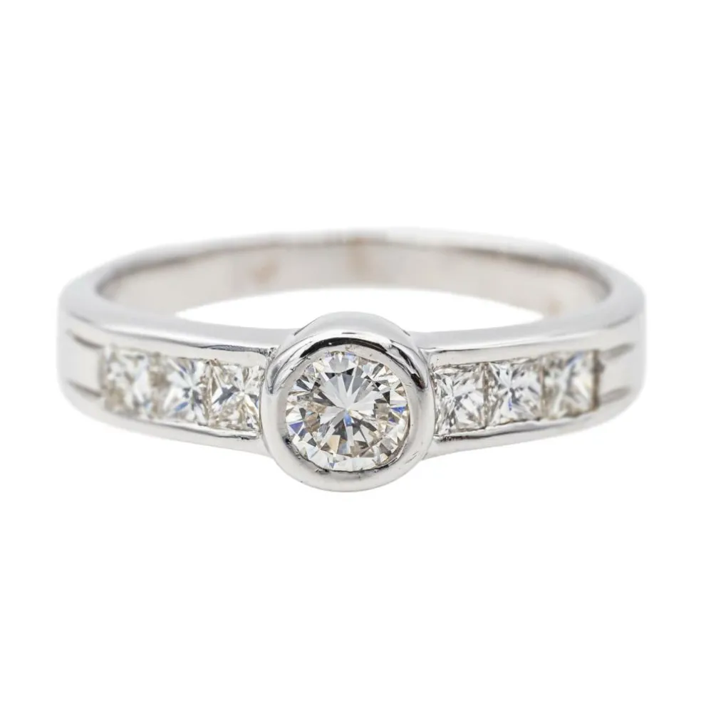 Bague Solitaire Or blanc Diamant