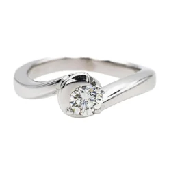 Bague Solitaire Or blanc Diamant