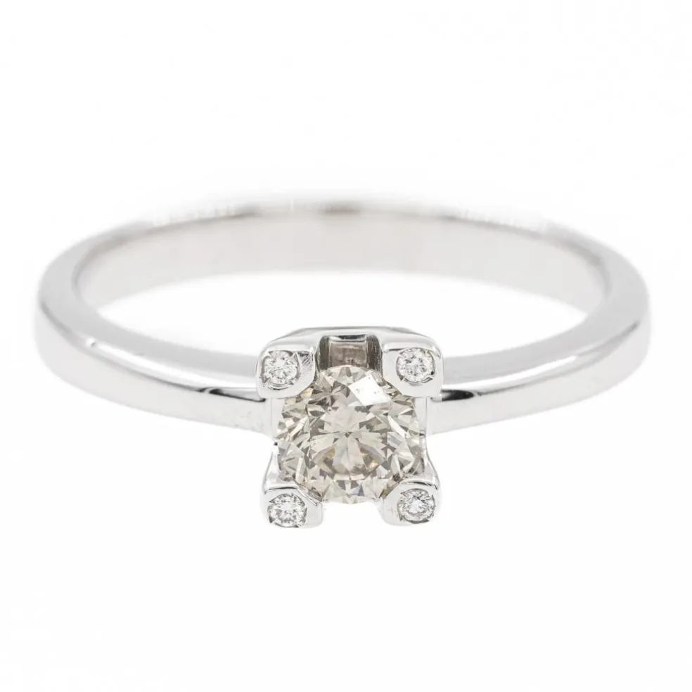 Bague Solitaire Or blanc Diamant
