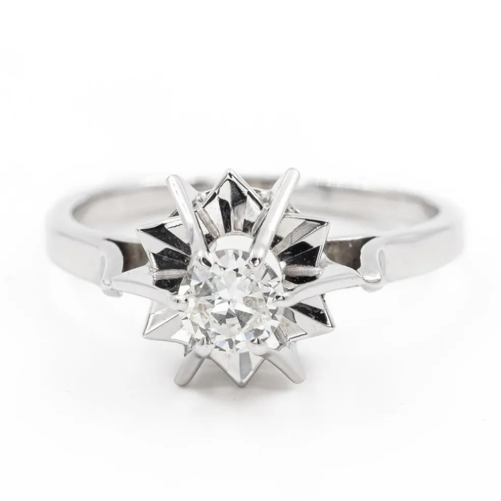 Bague Solitaire Or blanc Diamant