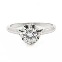 Bague Solitaire Or blanc Diamant