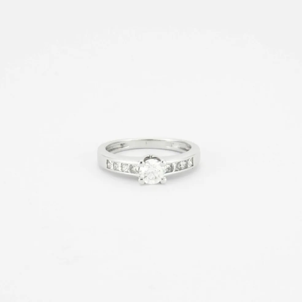 Bague Solitaire or blanc diamant 0,40 ct