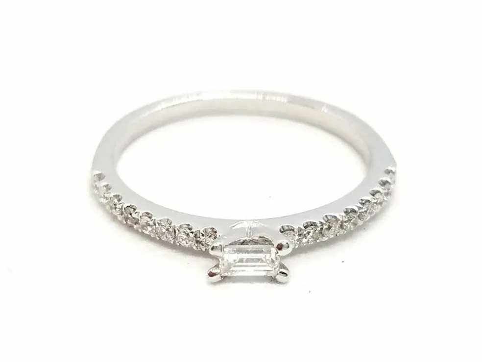 Bague Solitaire Or blanc Diamant