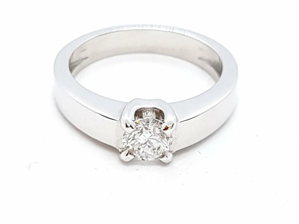 Bague Solitaire Or blanc Diamant
