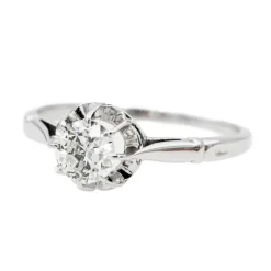 Bague Solitaire Or blanc Diamant