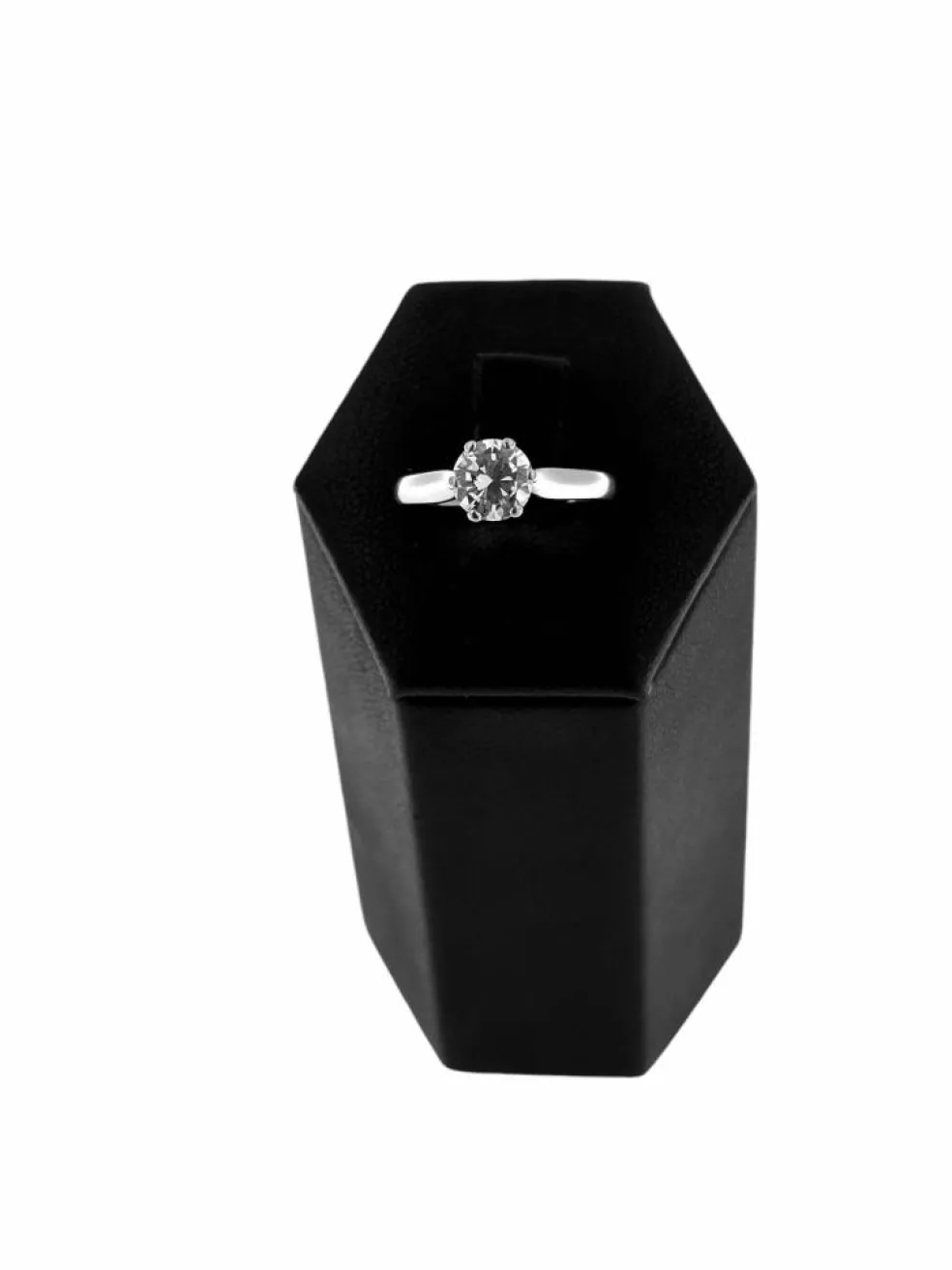 Bague solitaire or blanc certifiée HRD avec diamant naturel de 1,00 carat
