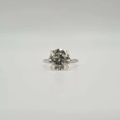 Bague solitaire or blanc diamant naturel LFG