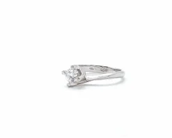 bague solitaire or blanc diamant