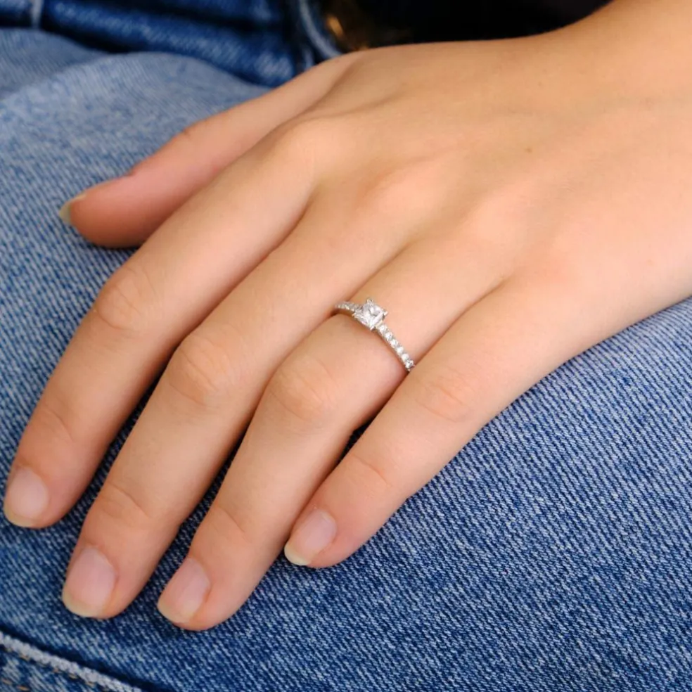 Bague Solitaire Or blanc Diamants