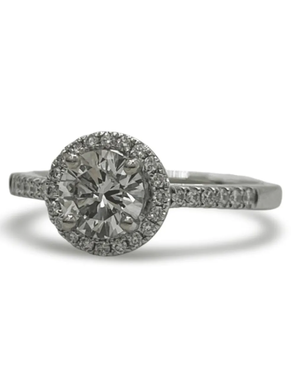 Bague solitaire or blanc et diamant 1,10 ct