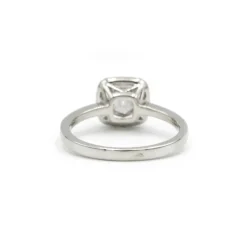 Bague solitaire or blanc diamant