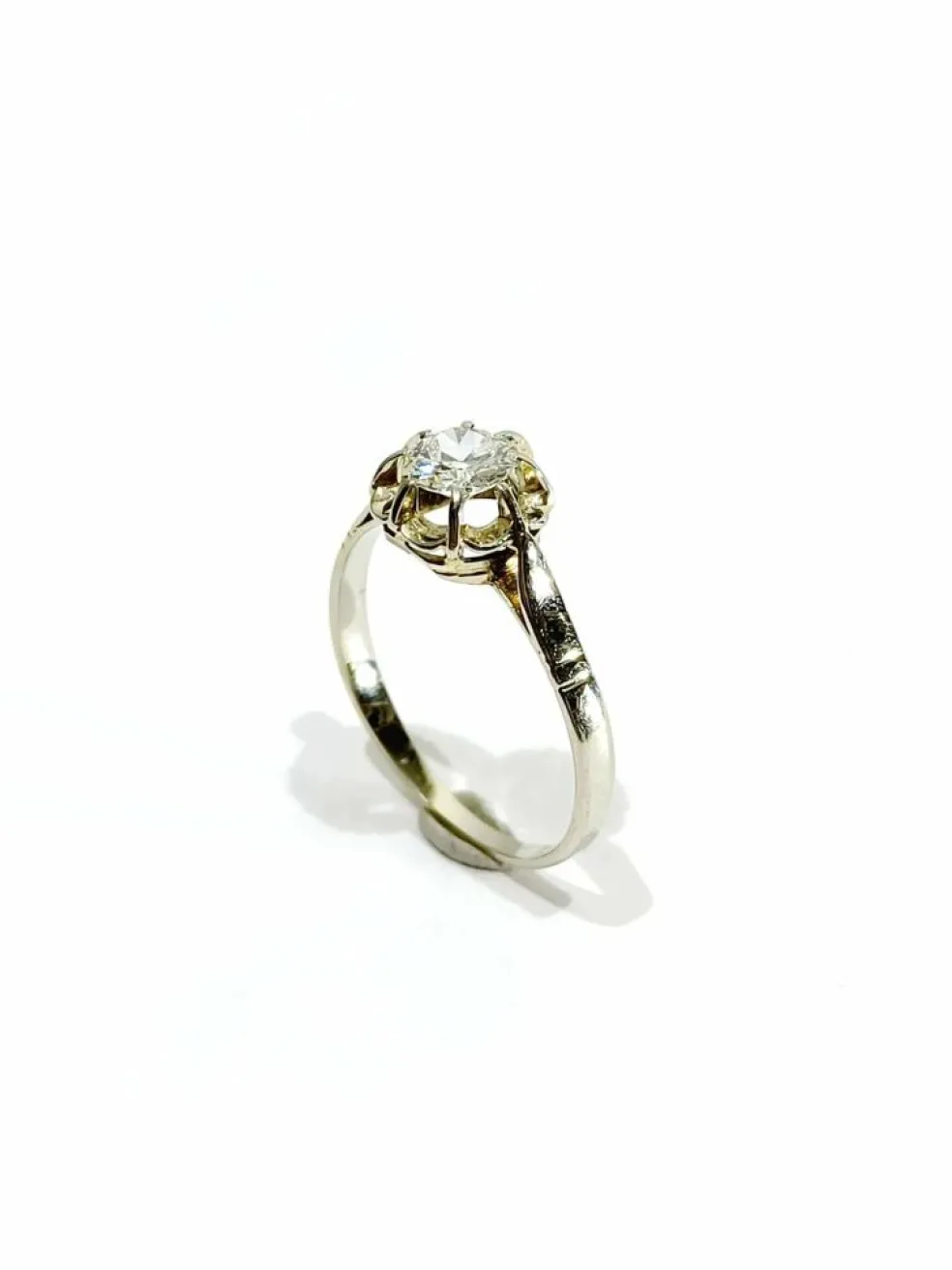 Bague solitaire or blanc diamant 0.45ct