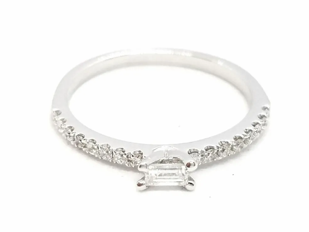 Bague Solitaire Or blanc Diamant