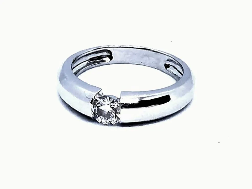 Bague Solitaire Or blanc Diamant