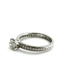 Bague solitaire or blanc et diamants 0,80 ct