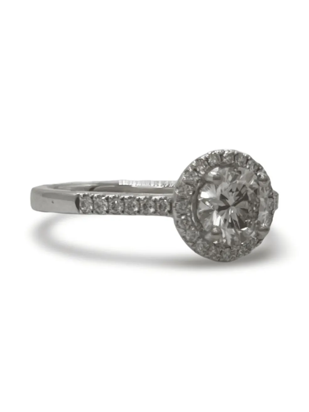 Bague solitaire or blanc et diamant 1,10 ct