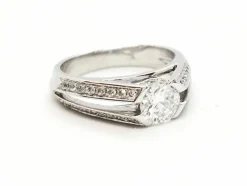 Bague Solitaire Or blanc Diamant