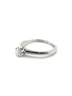 Bague Solitaire or blanc diamant 0,30 ct